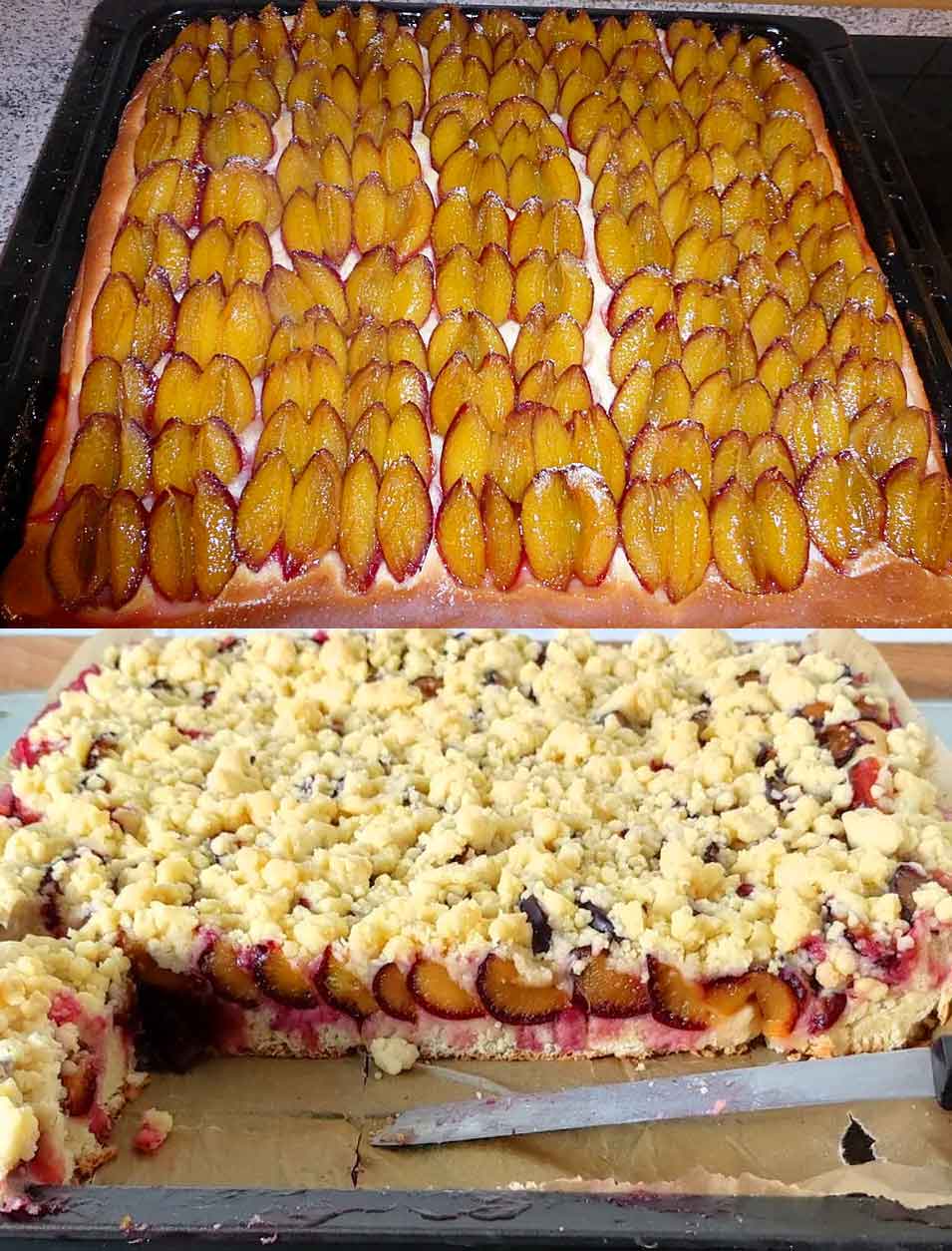 Supersaftiger Pflaumenkuchen vom Blech mit Streuseln! - Leckere Gerichte