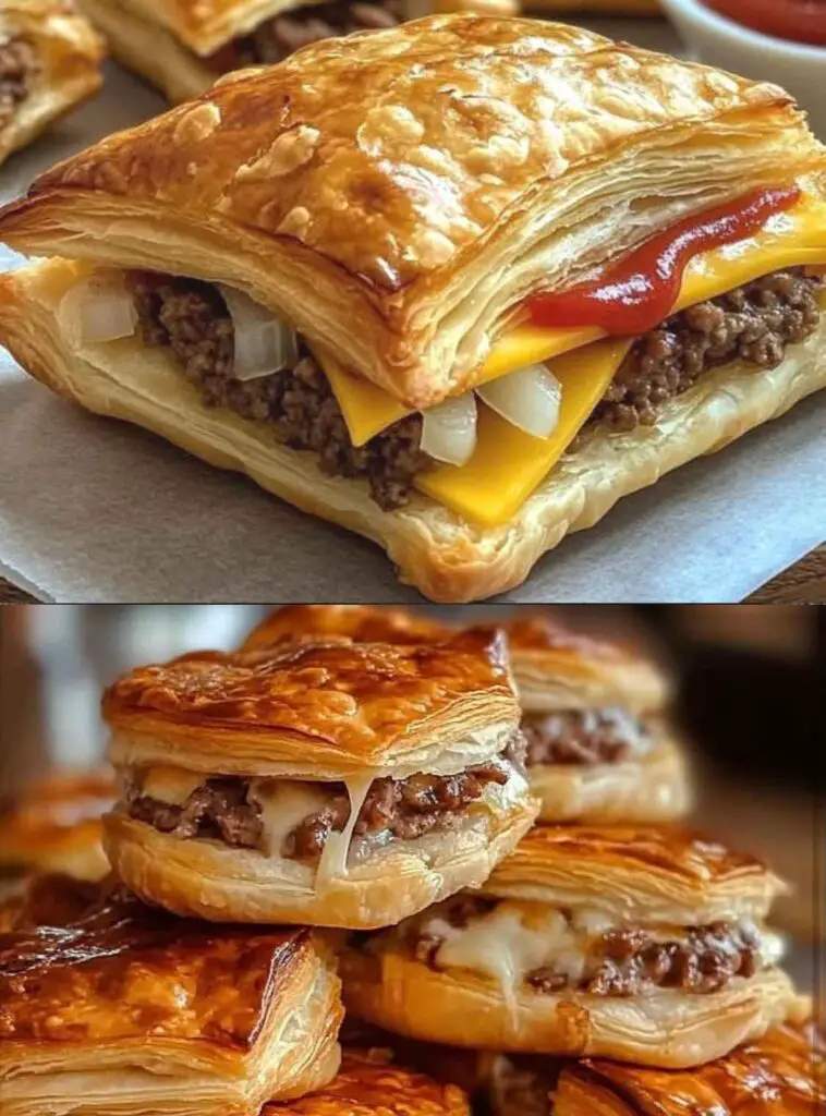 Cheeseburger Blätterteigtaschen