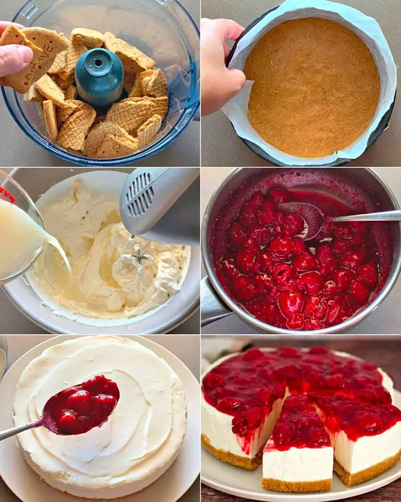 Himbeer‑Käsekuchen ohne Backen!