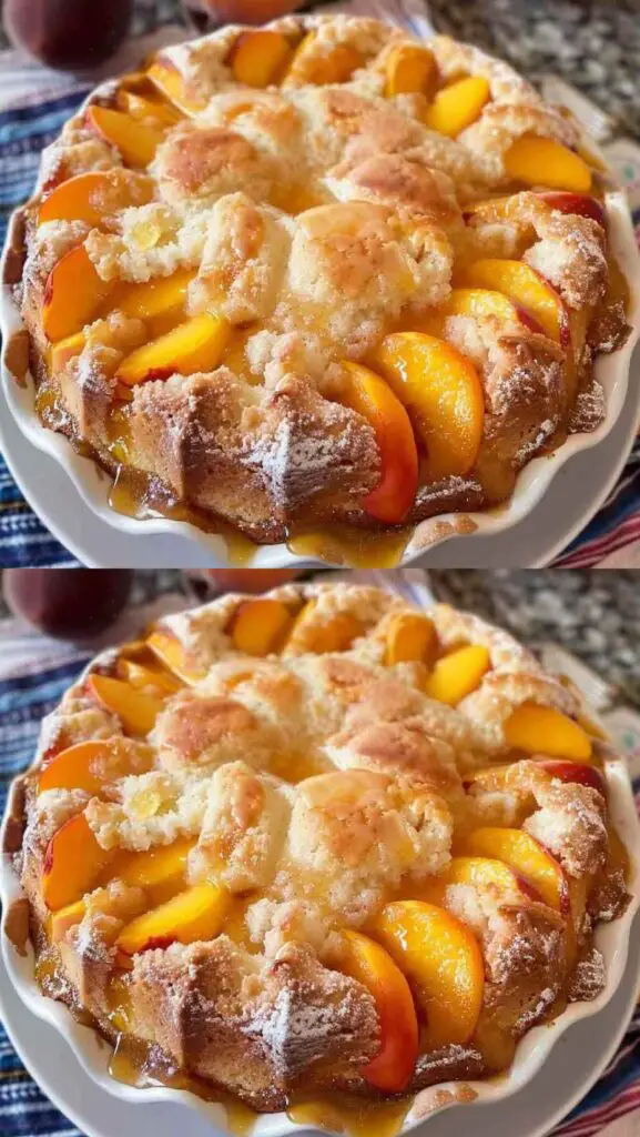 Pfundkuchen mit Pfirsichkruste