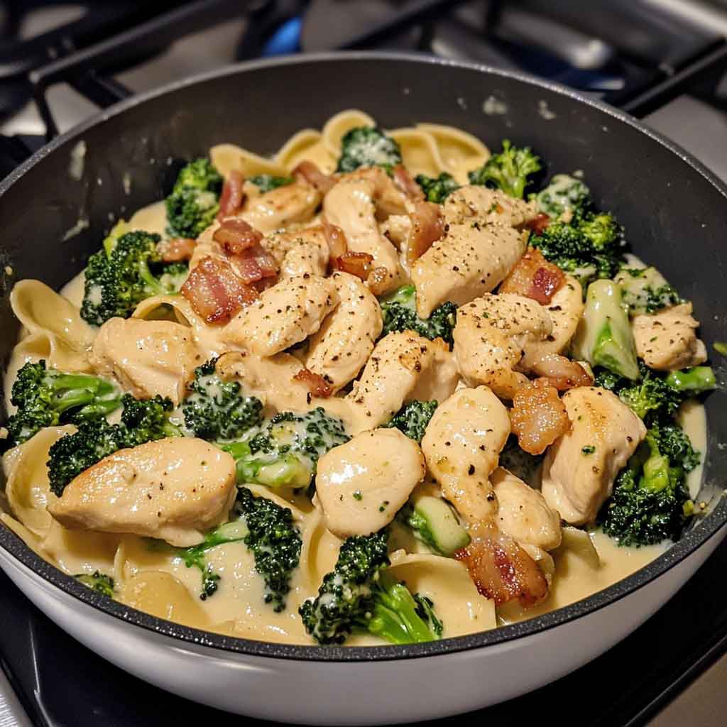 Hähnchen-Bacon-Brokkoli Alfredo Deluxe