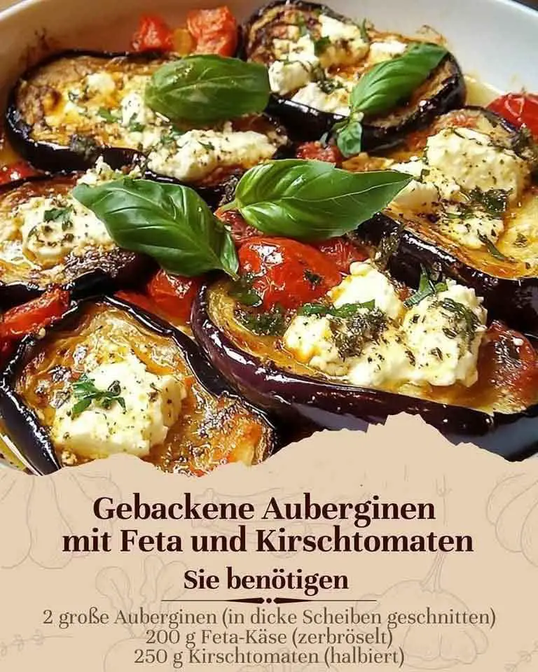 Gebackene Auberginen mit Feta