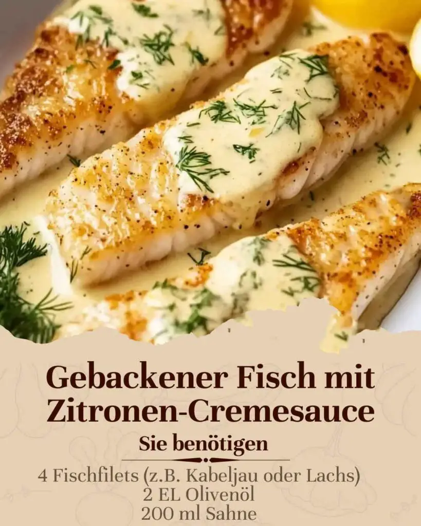 Schmeckt wie aus dem Gourmet-Restaurant, Gebackener Fisch mit Zitronen-Cremesauce