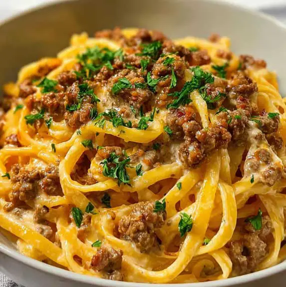 Rindfleisch-Knoblauch-Pasta