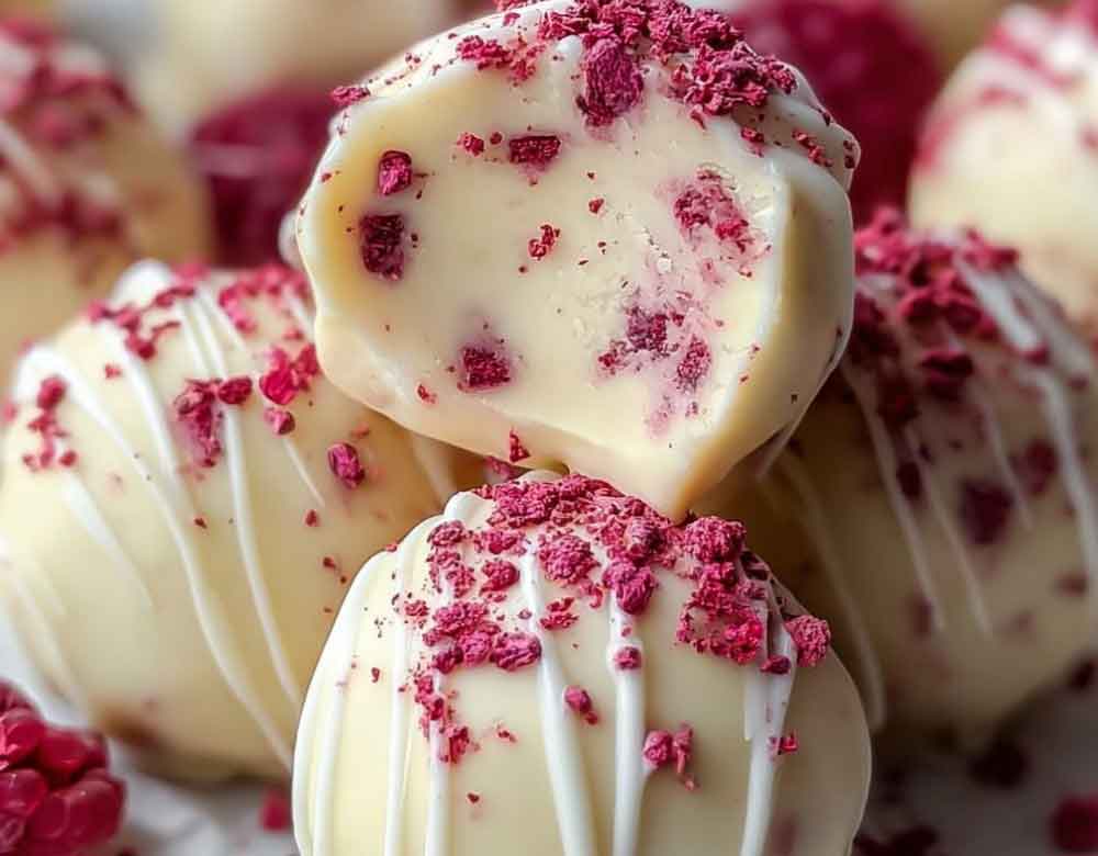 Weiße Schoko-Himbeer Pralinen