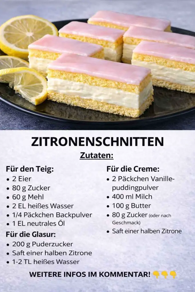 Zitronen-Cremeschnitten