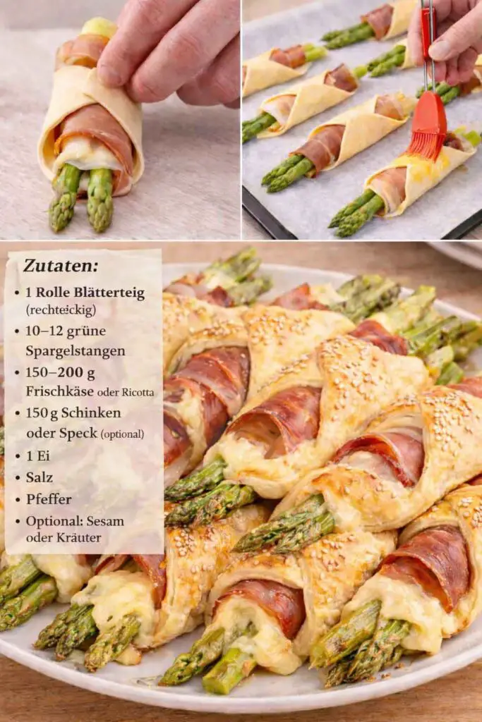 Spargelröllchen im Blätterteig