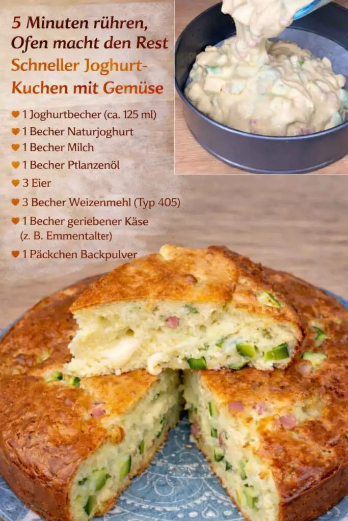 Joghurt-Kuchen mit Gemüse